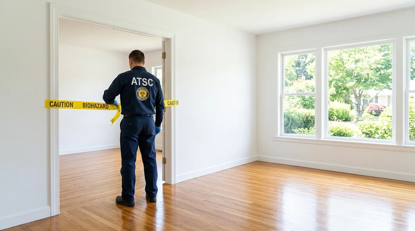 Certified biohazard cleanup crew performing Trauma Scene Cleanup in Morristown